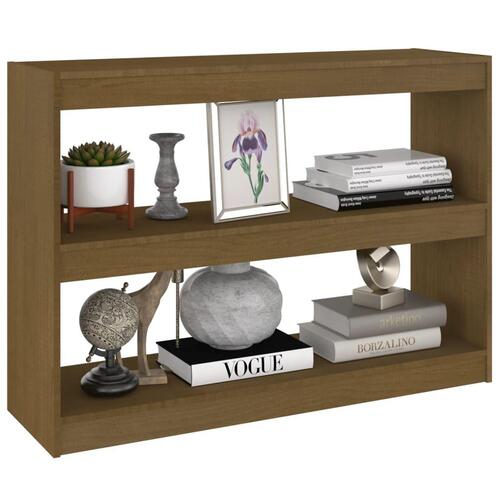 Bogreol/rumdeler 100x30x71,5 cm massivt fyrretræ gyldenbrun
