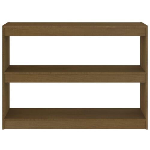 Bogreol/rumdeler 100x30x71,5 cm massivt fyrretræ gyldenbrun
