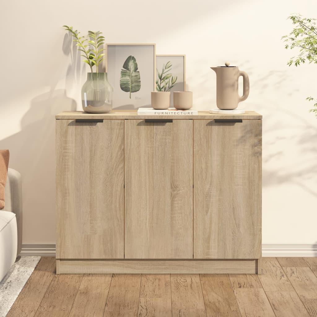 Skænk 90,5x30x70 cm konstrueret træ sonoma-eg