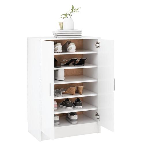 Skoskab 60x35x92 cm konstrueret træ hvid