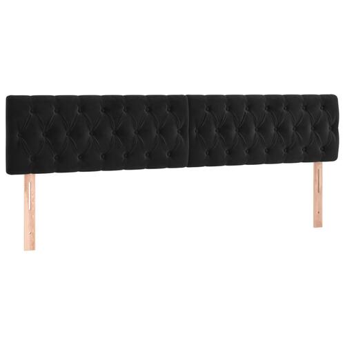 Sengegavl med LED-lys 200x7x78/88 cm velour sort