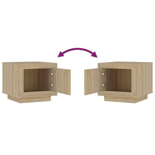 Sofabord 51x50x45 cm konstrueret træ sonoma-eg