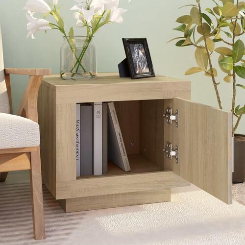 Sofabord 51x50x45 cm konstrueret træ sonoma-eg