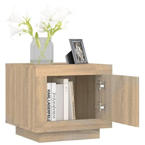 Sofabord 51x50x45 cm konstrueret træ sonoma-eg