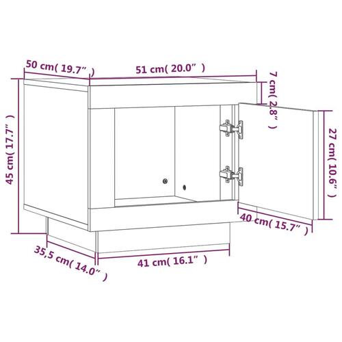 Sofabord 51x50x45 cm konstrueret træ sonoma-eg