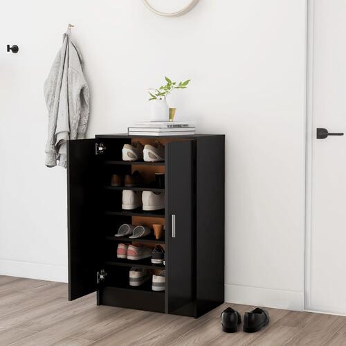 Skoskab 60x35x92 cm konstrueret træ sort