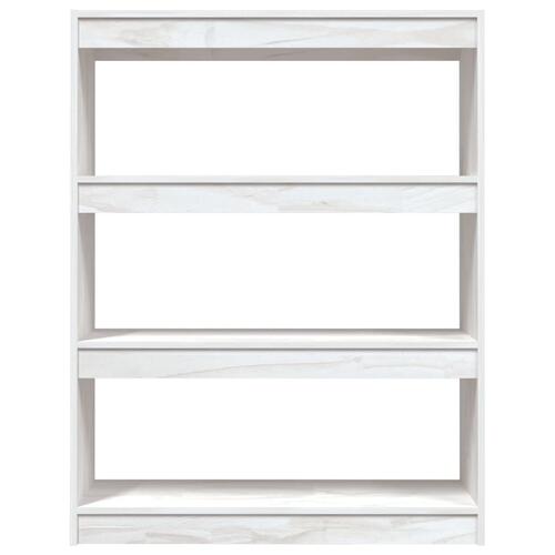 Bogskab/rumdeler 100x30x103 cm massivt fyrretræ hvid
