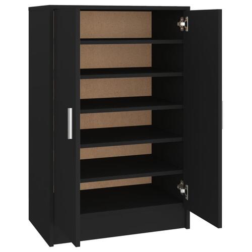 Skoskab 60x35x92 cm konstrueret træ sort