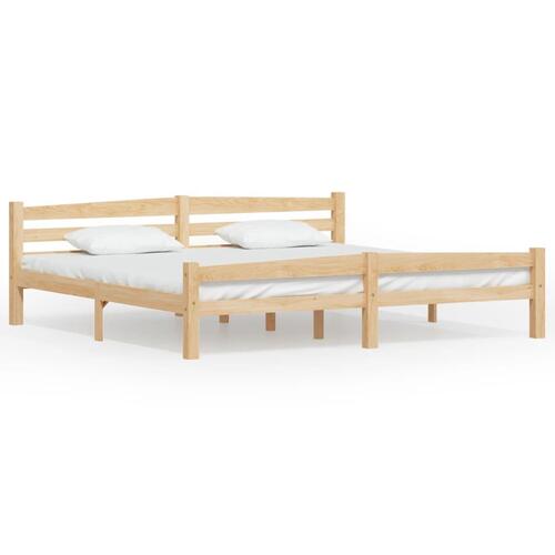 Sengeramme uden madras massivt fyrretræ 200x200 cm