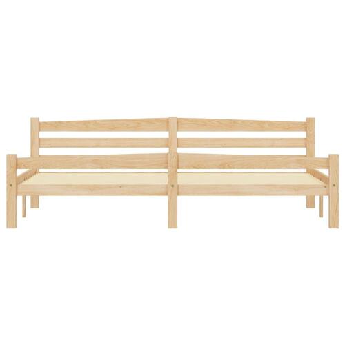 Sengeramme uden madras massivt fyrretræ 200x200 cm