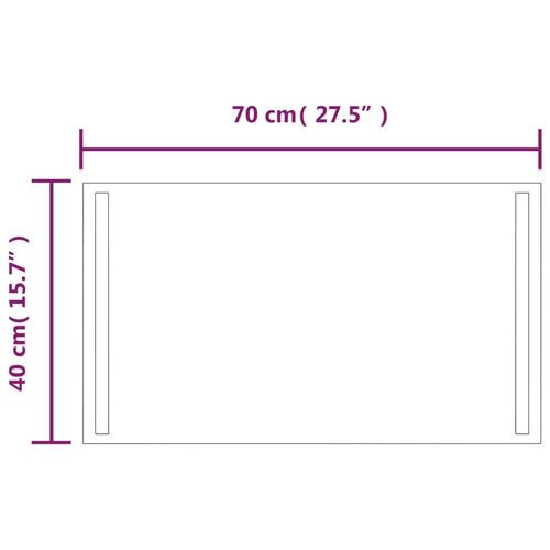 Badeværelsesspejl med LED-lys 70x40 cm