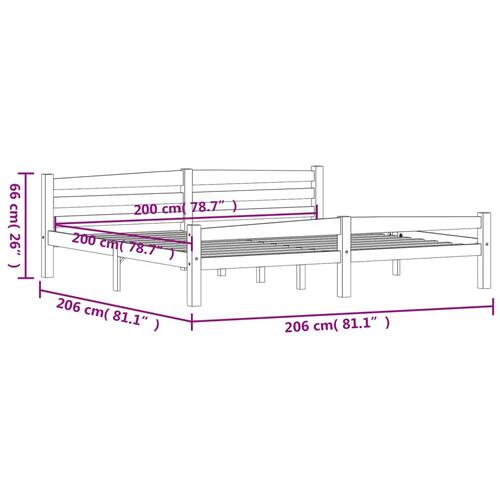 Sengestel 200x200 cm massivt fyrretræ