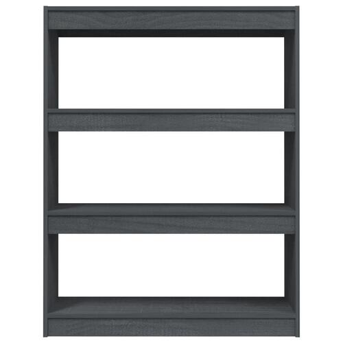 Bogskab/rumdeler 100x30x103 cm massivt fyrretræ grå