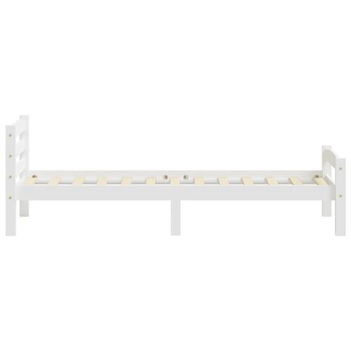 Sengestel 90x200 cm massivt fyrretræ hvid