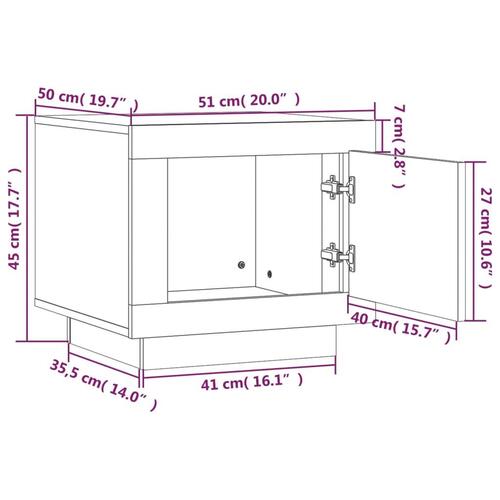 Sofabord 51x50x45 cm konstrueret træ betongrå