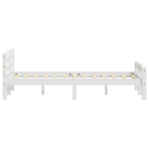 Sengestel 120x200 cm massivt fyrretræ hvid