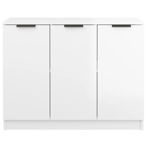 Skænk 90,5x30x70 cm konstrueret træ hvid højglans
