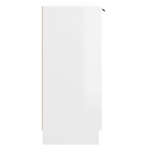 Skænk 90,5x30x70 cm konstrueret træ hvid højglans