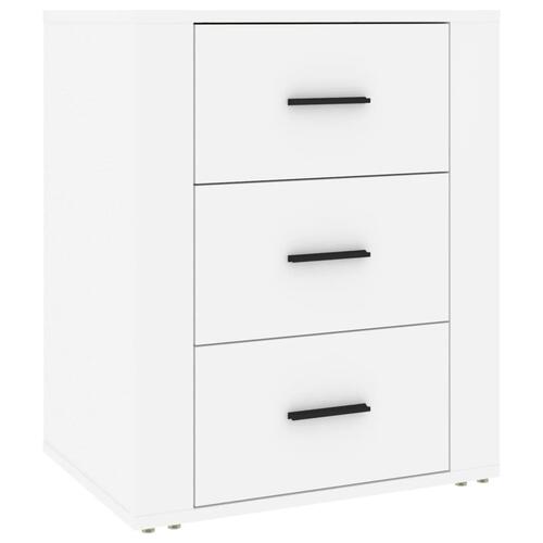 Sengebord 50x36x60 cm konstrueret træ hvid