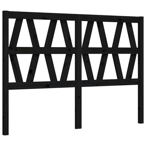 Sengeramme med sengegavl 140x190 cm massivt træ sort