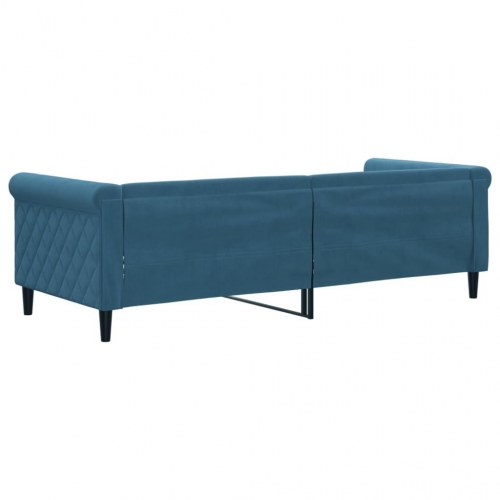 Daybed i velour 80 x 200 cm - blå