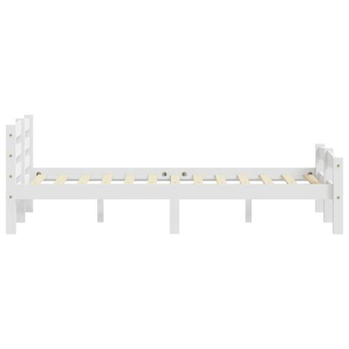 Sengestel 140x200 cm massivt fyrretræ hvid