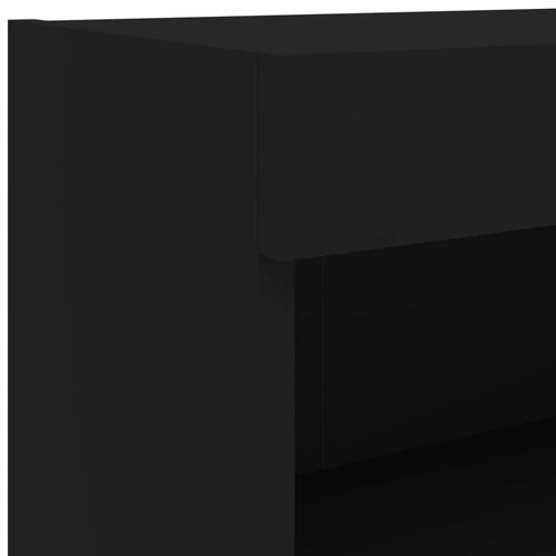 Væghængte tv-borde 2 stk. med LED-lys 60x30x40 cm sort