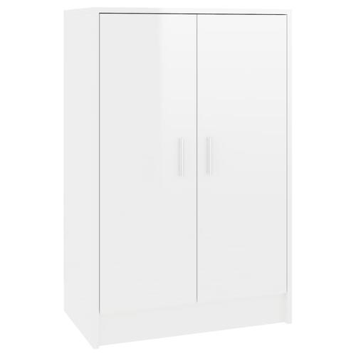 Skoskab 60x35x92 cm konstrueret træ hvid højglans