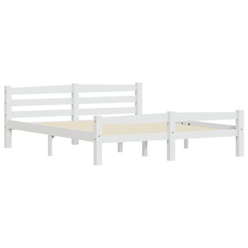 Sengestel 160x200 cm massivt fyrretræ hvid