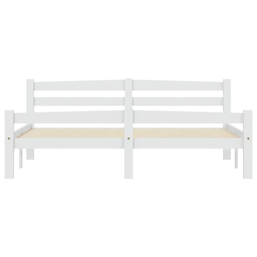 Sengestel 160x200 cm massivt fyrretræ hvid