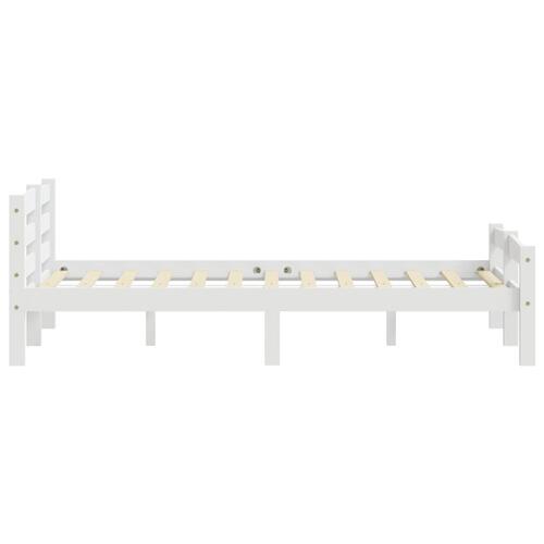 Sengestel 160x200 cm massivt fyrretræ hvid