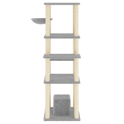Kradsetræ med sisalstolper 154 cm lysegrå