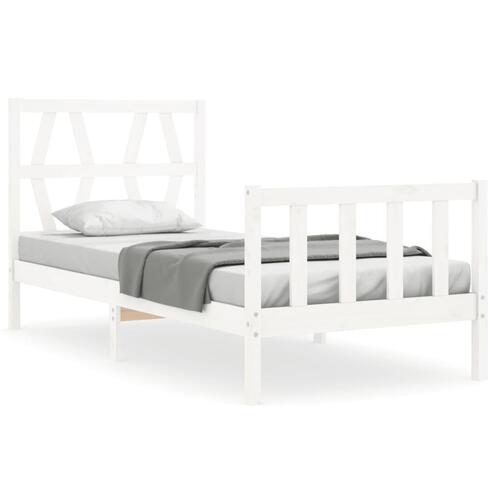 Sengeramme uden madras 90x200 cm massivt fyrretræ hvid