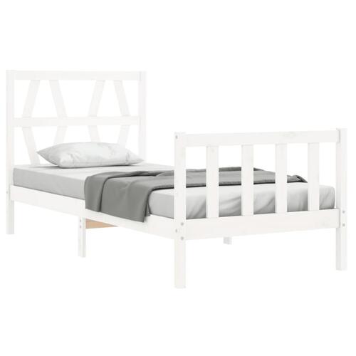 Sengeramme uden madras 90x200 cm massivt fyrretræ hvid