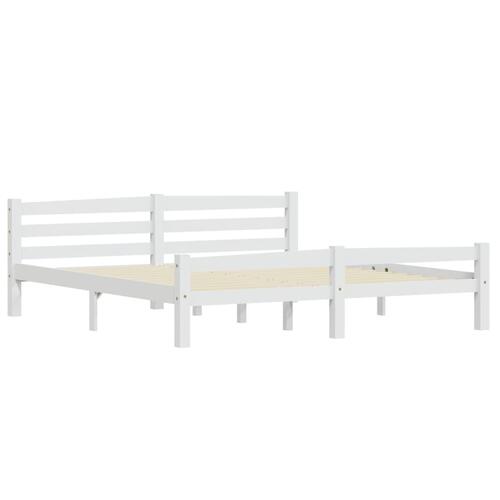 Sengestel 180x200 cm massivt fyrretræ hvid