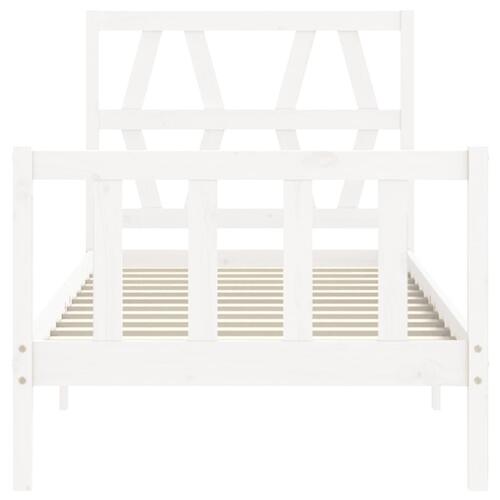 Sengeramme uden madras 90x200 cm massivt fyrretræ hvid