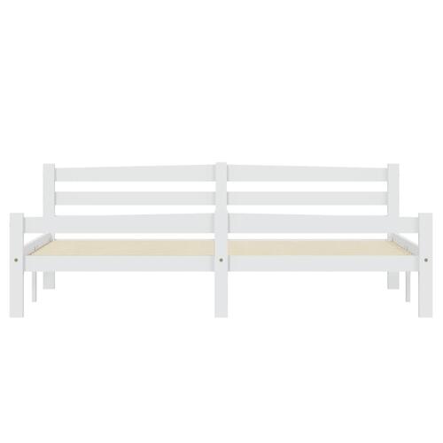 Sengestel 180x200 cm massivt fyrretræ hvid