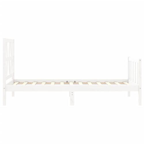Sengeramme uden madras 90x200 cm massivt fyrretræ hvid