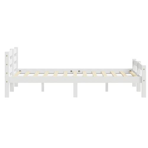 Sengestel 180x200 cm massivt fyrretræ hvid