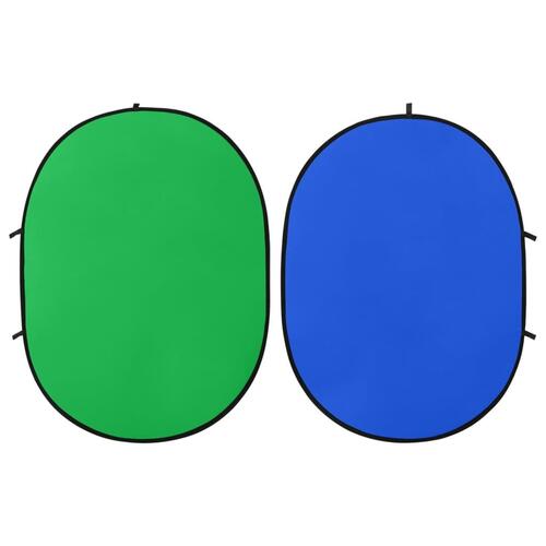 2-i-1 oval fotobaggrund 200x150 cm grøn og blå