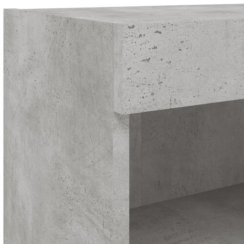 Væghængte tv-borde 2 stk. med LED-lys 60x30x40 cm betongrå