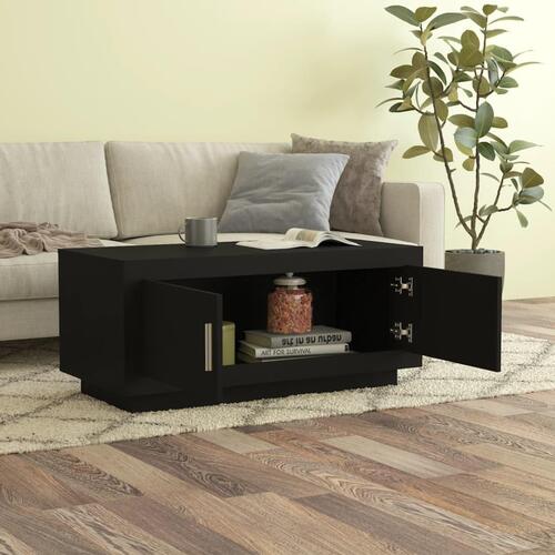 Sofabord 102x50x45 cm konstrueret træ sort