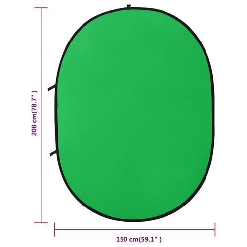2-i-1 oval fotobaggrund 200x150 cm grøn og blå