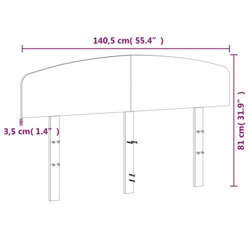 Sengegavl 135 cm massivt fyrretræ hvid