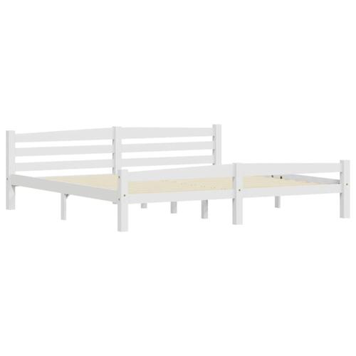 Sengeramme uden madras massivt fyrretræ 200x200 cm hvid