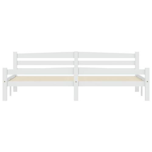 Sengeramme uden madras massivt fyrretræ 200x200 cm hvid