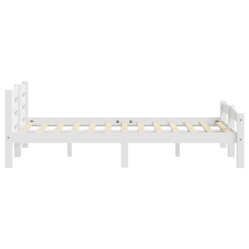 Sengeramme uden madras massivt fyrretræ 200x200 cm hvid