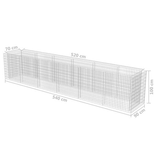 Gabion-højbed 540x90x100 cm galvaniseret stål