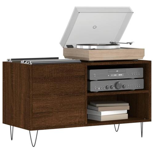 Vinylskab 85x38x48 cm konstrueret træ brun egetræsfarve