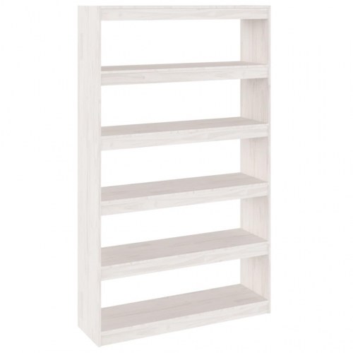 Bogreol/rumdeler 100x30x167,5 cm massivt fyrretræ hvid